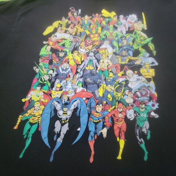 DC Batman Superman Flash Aquaman Villains Black T-Shirt Size 2XL XXL - Picture 2 of 6